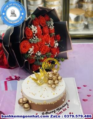 Combo Bánh Kem Và Hoa Tươi 30